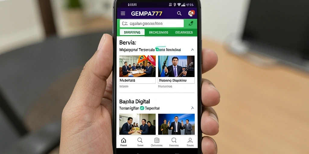 Antarmuka aplikasi GEMPA777 yang modern dan informatif.
