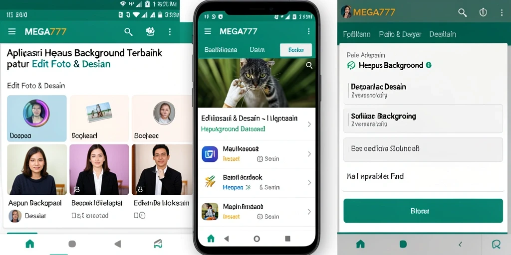 Tampilan antarmuka MEGA777 saat menghapus latar belakang.