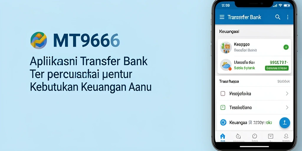 Screenshot utama MT966 yang menunjukkan antarmuka aplikasi Transfer Bank yang intuitif.