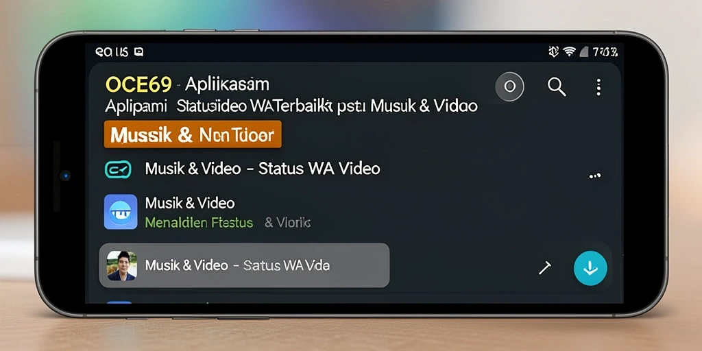 Tampilan antarmuka OCE69 yang menarik untuk Status WA Video.
