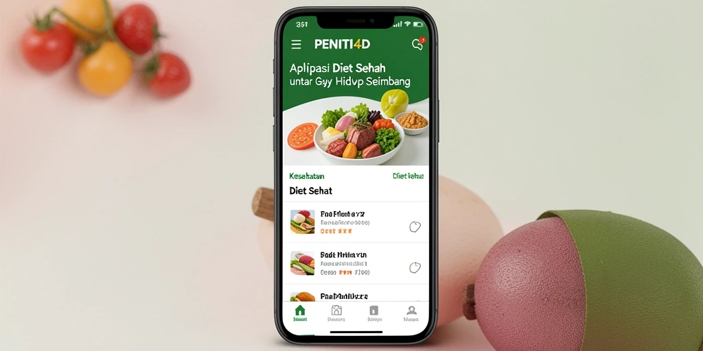 Tampilan antarmuka PENITI4D untuk aplikasi Diet Sehat.