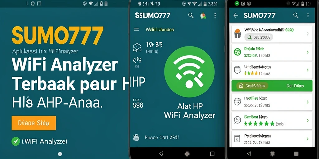 Tampilan antarmuka utama SUMO777 yang menampilkan analisis jaringan WiFi.